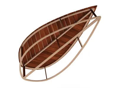 Boston Leaf Bench by Deesawat Low-poly 3D model