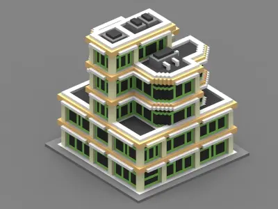 House Voxel - 22 Low-poly 3D model