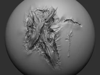 Zbrush - Zombie VDM Brush Ragged meat B 3D model