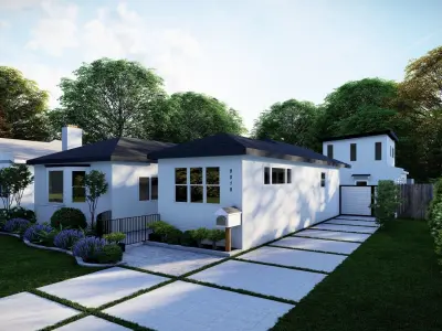 3D Exterior Scene 3D model design garden and landscape 3D  3D model get