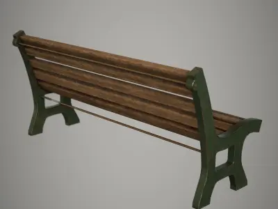 Park Bench Cast Iron Low-poly 3D model