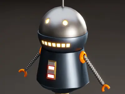 5 low poly Robot Bundle Low-poly 3D model