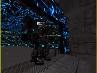 3D Greeble Mech Hangar Low-poly 3D model