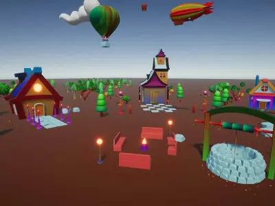 Fantasy Low Poly Environment 3D model