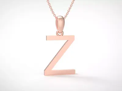 Model 625 Classic Initial Light Z Letter 3D print model