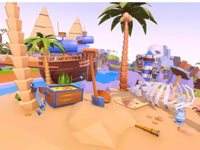 Stylized Bundle 8in1 Low-poly 3D model