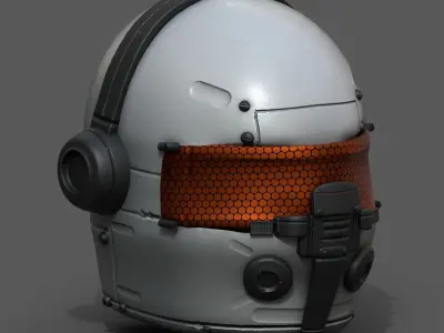 Helmet scifi fantasy futuristic pilot  Low-poly 3D model