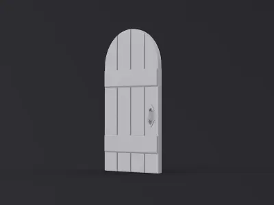 Medieval Door Arched 02 3D print model