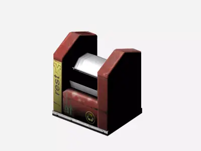 Outdoor street amsterdam garbage recycling bin Low-poly 3D model