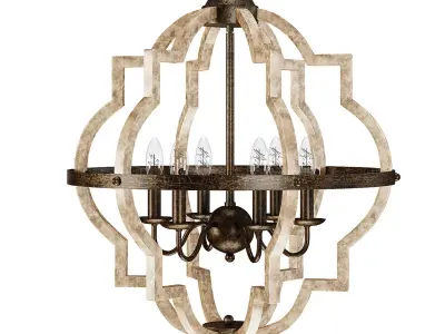 Gaphna 6 - Light Dimmable Lantern Geometric Chandelier 3D model