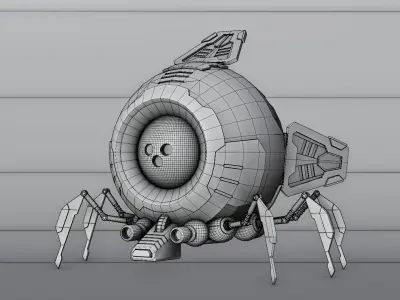 Futuristic Spider Drone - Stylized Sci-Fi Robot 3D Model Low-poly 3D model