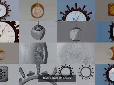 Classic Clock 3D Model Pack