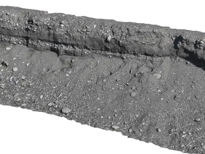 Ultra realistic Sand Cliffs grey Low-poly 3D model