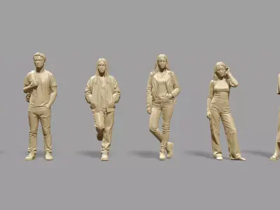 Stand and Wait - 30 Architectural Figures 3D print model