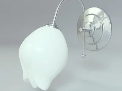 Wall Lamp Single White 1 3D model
