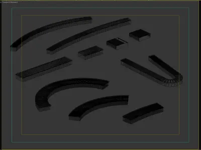 Modular Wooden Bench System for Flexible Outdoor Design 3D model