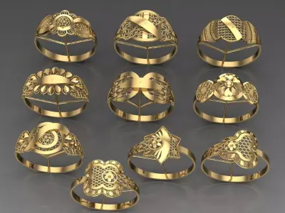  Turkish Ring Collection Exclusive STL Jewelry 3D print model