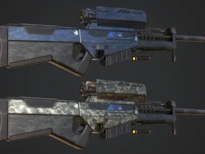 Combine Sniper Rifle from Half Life Low-poly 3D model