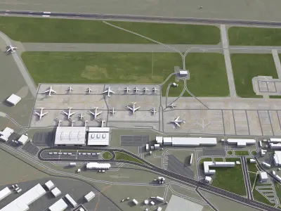 Tbilisi - Airport - TBS Low-poly 3D model