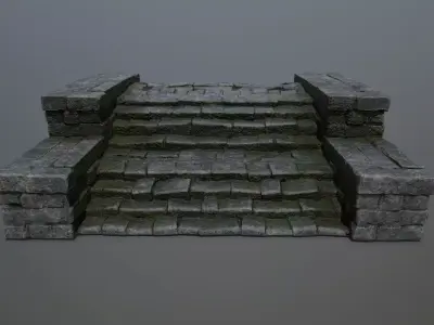 Ruin  Stairs Low-poly 3D model