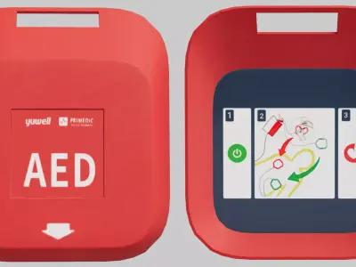 AED-Automated External Defibrillator Low-poly 3D model