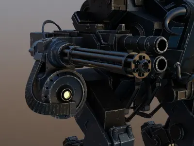 The Mech futuristic robot Low-poly 3D model