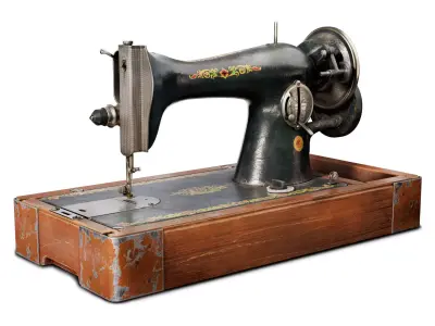 Sewing machine tool old damaged da1 Low-poly 3D model