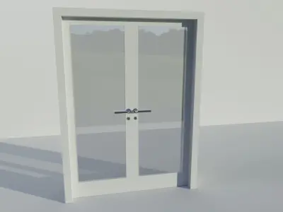Glass-Door Low-poly 3D model
