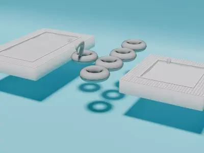 Pool and swim rings Summer asset pack 5 3D model