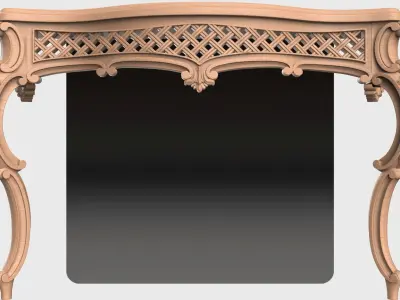 Carved console 2 leg table for CNC 02 3D model
