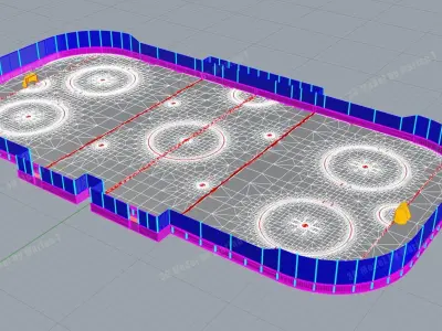Ice Hockey Rink International Version IIHF Low-poly 3D model