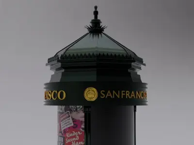 Advertising Column San Francisco Low-poly 3D model