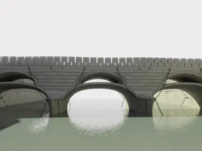Bireme Bridge neoclassical structure 3D model