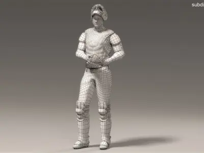  White Baseball Receiver Animated HQ 