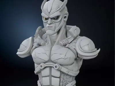 Guyver Head Bust 3D Model - STL Printable Sci-Fi Robot 3D print model
