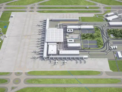 Berlin - Brandenburg Airport - BER Low-poly 3D model