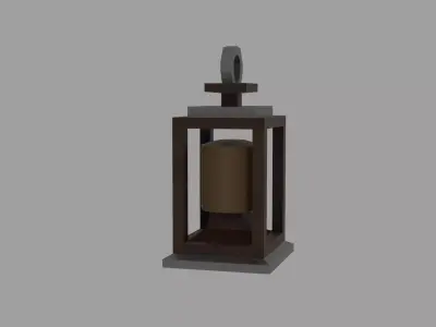 Stylized Low Poly  Lantern  Game Ready Low-poly 3D model