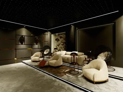 HOME THEATRE BEST CINEMA ROOM INTERIOR ARCHITECTURE 3D model