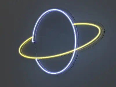 Planet - Neon Sign 3D model