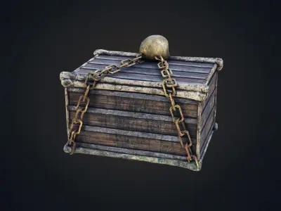 Skull box Low-poly 3D model