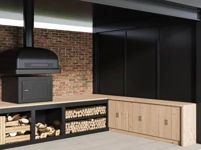 Modern Outdoor Kitchen 03 3D model