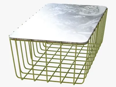 Blu Dot Scamp Large Table - Marble Top 3D model