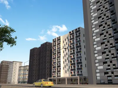  Realistic Buildings Pack Ultra Low Poly Low-poly 3D model
