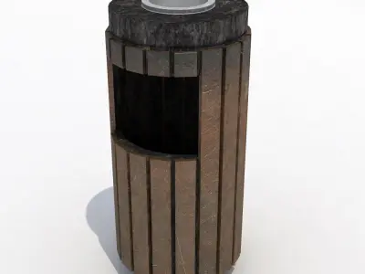 Street trash can - 1 3D model