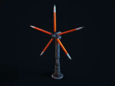 Sci Fi Wind Turbine Low-poly 3D model