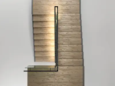 Minimalism Concrete Staircase 3D model