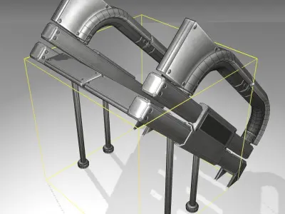 Futuristic Stairs - 4 - Basic Textures Low-poly 3D model