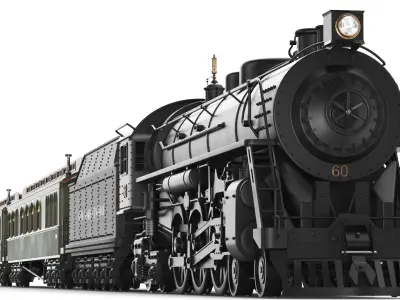  Full Detailed Steam Train With Interior 