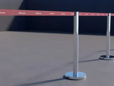 Dividing Rope Posts Low-poly 3D model