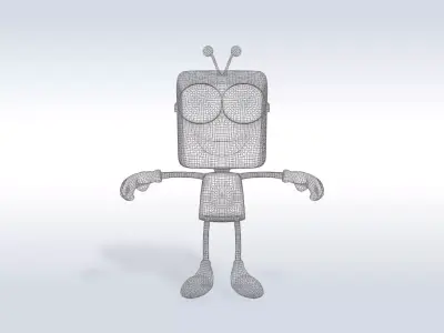 Cartoon character t stylized computer pc  3D model